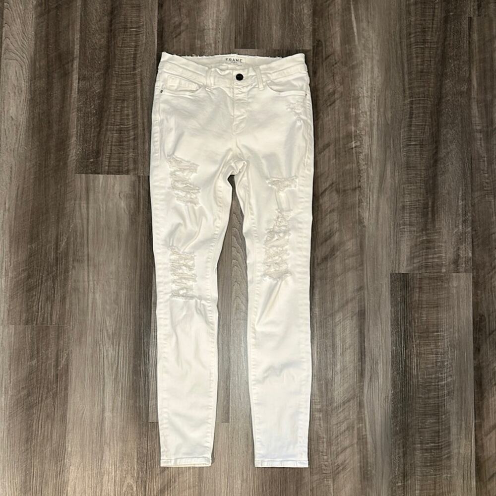 Frame Denim Distressed Le Skinny de Jeanne - 28